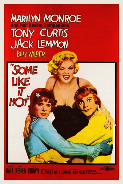 Umelecká tlač Some Like it Hot, Ft. Marilyn Monroe (Vintage Cinema / Retro Movie Theatre Poster / Iconic Film Advert), (26.7 x 40 cm)