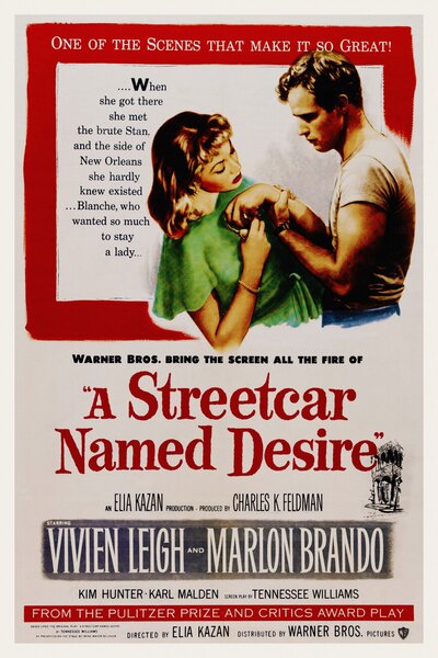 Umelecká tlač A Streetcar Named Desire / Marlon Brando (Retro Movie), (26.7 x 40 cm)