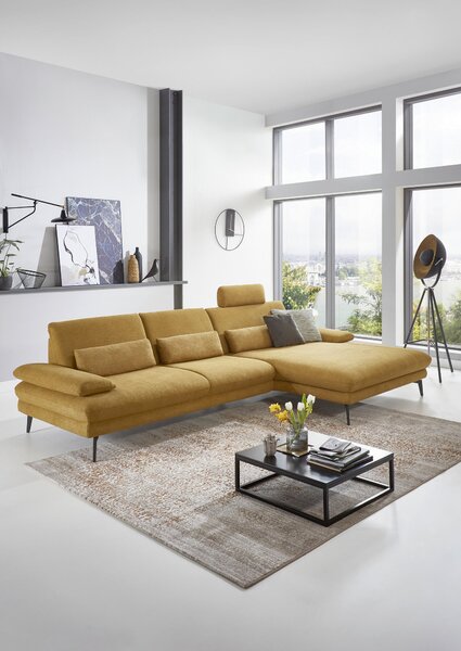 ROHOVÁ SEDACIA SÚPRAVA, textil, kari žltá Dieter Knoll - Sedačky