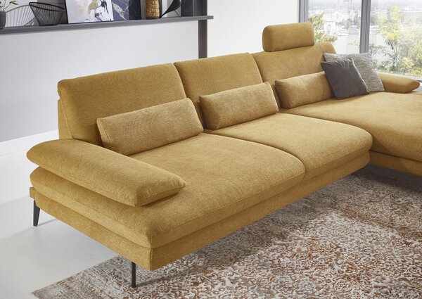 ROHOVÁ SEDACIA SÚPRAVA, textil, kari žltá Dieter Knoll - Sedačky