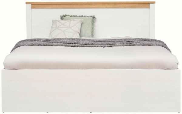 POSTEĽ, 180/200 cm, biela, farba duba Landscape - Postele