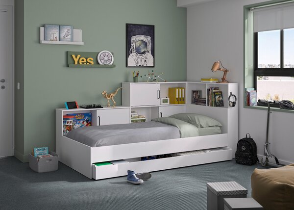 POSTEĽ S ÚLOŽNÝM PRIESTOROM, 90/200 cm biela MID.YOU - Detské izby, Online Only