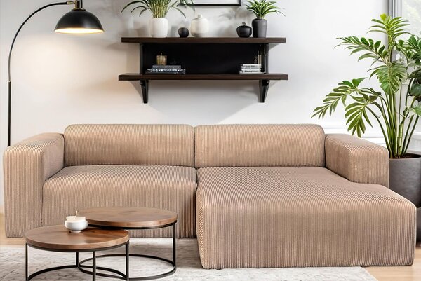 ROHOVÁ SEDAČKA, textil, svetlohnedá P & B - Sedačky, Online Only