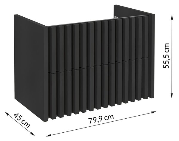 SKRINKA S UMÝVADLOM, čierna, čierna, 81 cm MID.YOU - Kúpeľňové skrinky, Online Only