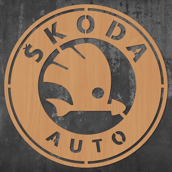 DUBLEZ | Drevený obraz - Znak loga Škoda