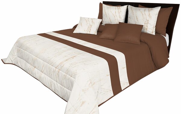 Dekorstudio Prešívaný prehoz na posteľ s mramorovým vzorom NMO-057 v hnedej farbe Rozmer prehozu (šírka x dĺžka): 170x210cm