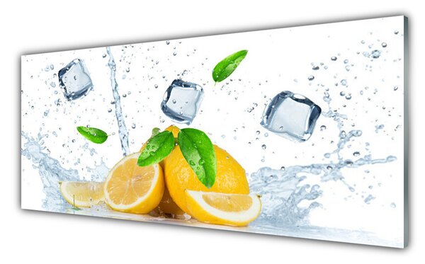 Nástenný panel  Citrón kostka ľadu kuchyňa 125x50 cm