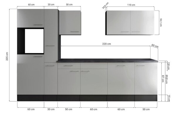 KUCHYNSKÝ BLOK BEZ SPOTREBIČO 310 cm Respekta - Online Only kuchyne, Online Only