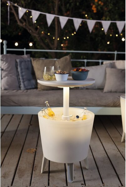 Okrúhly záhradný stolík so zásobníkom na ľad 49.5x49.5 cm Illuminated cool – Keter