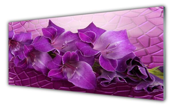 Sklenený obklad Do kuchyne Kvety rastlina príroda 125x50 cm