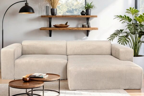 ROHOVÁ SEDAČKA, textil, krémová P & B - Sedačky, Online Only