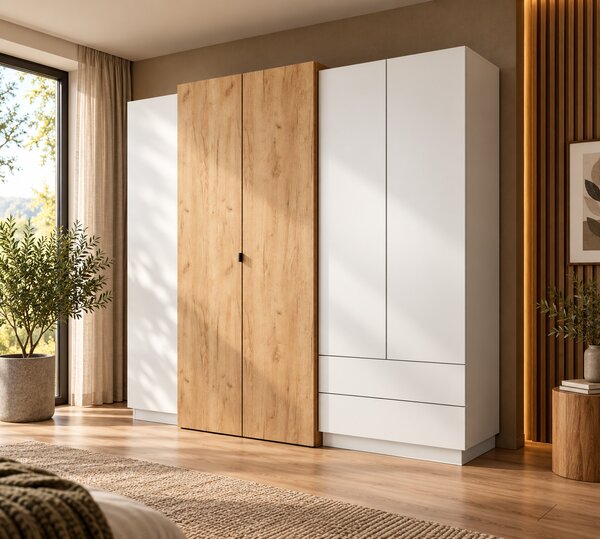 ŠATNÍKOVÁ SKRIŇA NORDVIK DUB CRAFT + BIELA 230 cm