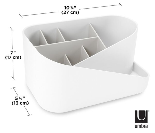 Biely plastový kúpeľňový organizér na kozmetiku Glam – Umbra