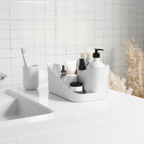 Biely plastový kúpeľňový organizér na kozmetiku Glam – Umbra