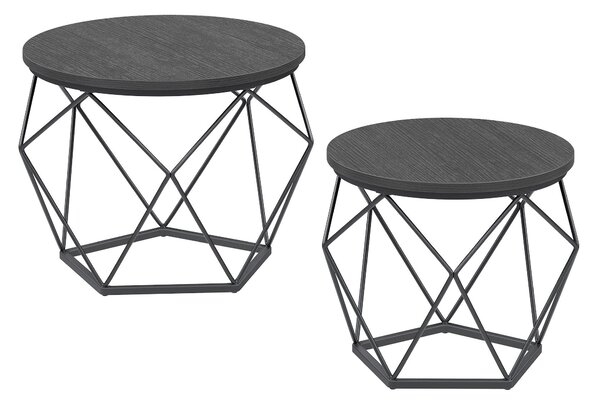 SADA KONFERENČNÝCH STOLÍKOV, čierna, kov, kompozitné drevo, 50/50/40,6 cm MID.YOU - Stolíky do obývačky, Online Only