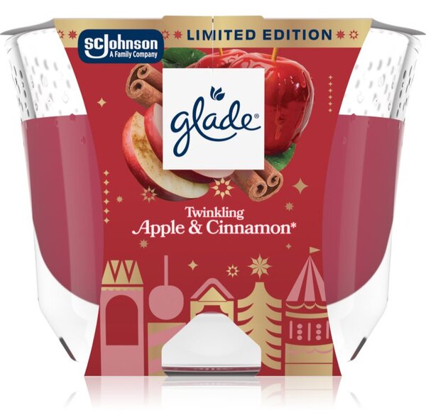 GLADE Twinkling Apple & Cinnamon vonná sviečka 204 g