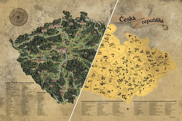 Giftio Stieracia Mapa Česka Deluxe - Zlatá