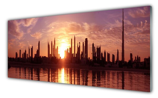 Nástenný panel  Mesto domy 125x50 cm