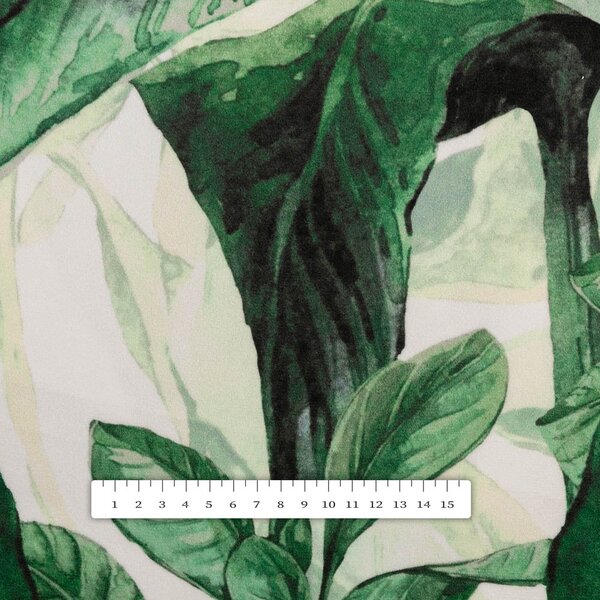 Biante Zamatový obdĺžnikový obrus Tamara TMR-028 Veľké zelené listy 50x100 cm