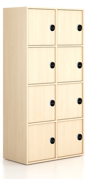Kancelárska skriňa FRAME, 8x dvere, 872 x 450 x 1735 mm, RFID zámok, breza