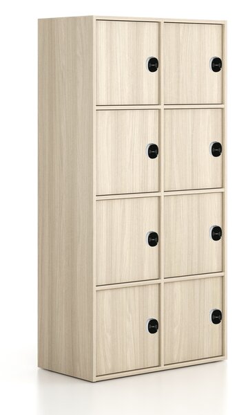 Kancelárska skriňa FRAME, 8x dvere, 872 x 450 x 1735 mm, RFID zámok, dub prírodný