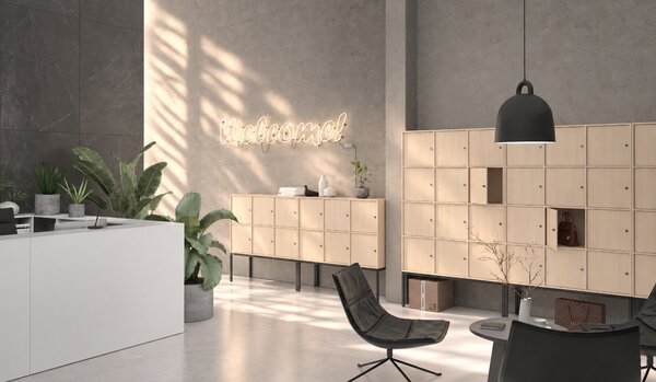 Kancelárska skriňa FRAME, 12x dvere, 1299 x 450 x 1735 mm, cylindrický zámok, breza