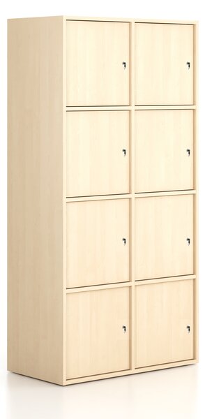 Kancelárska skriňa FRAME, 8x dvere, 872 x 450 x 1735 mm, cylindrický zámok, breza