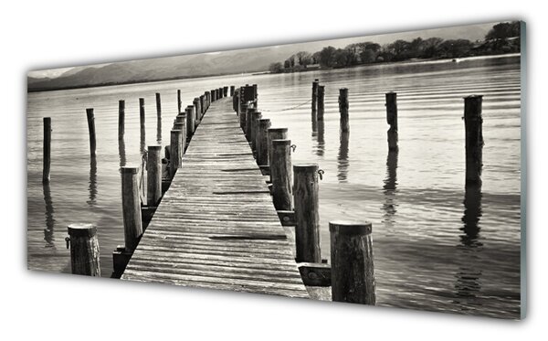 Sklenený obklad Do kuchyne More most architektúra 125x50 cm