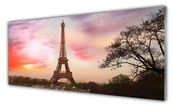 Nástenný panel  Eiffelova veža architektúra 125x50 cm