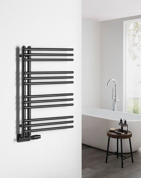 Sapho Sapho, POSEIDON vykurovacie teleso 450x740 mm, čierna matná, PS474B