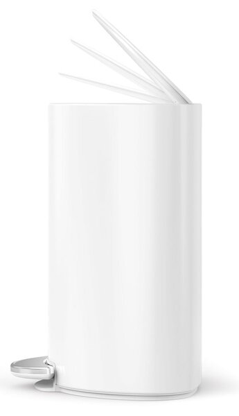Biely nášľapný kovový odpadkový kôš 6 l – simplehuman