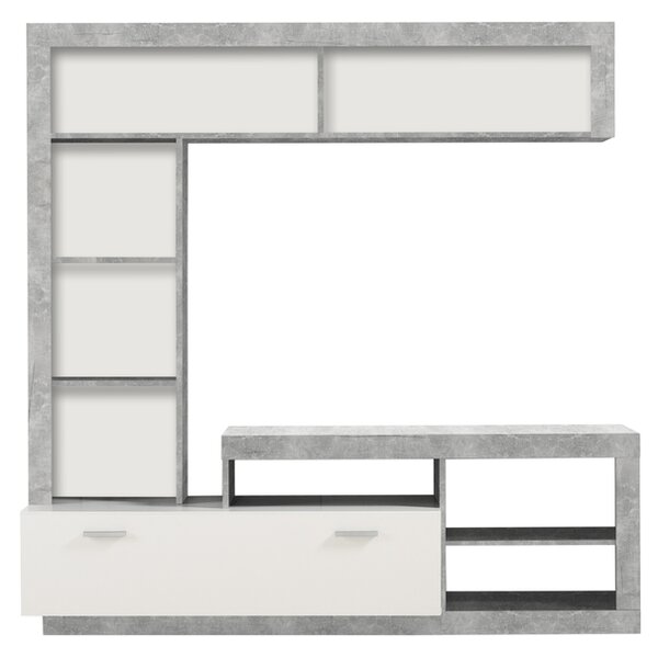 Obývacia stena VIDAL betón/biela