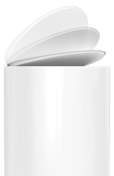 Biely nášľapný kovový odpadkový kôš 6 l – simplehuman
