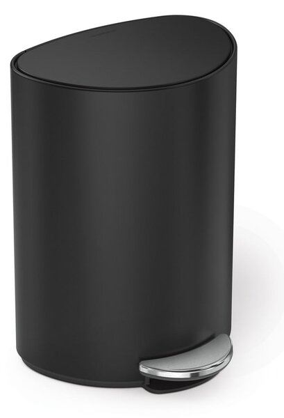 Matne čierny nášľapný kovový odpadkový kôš 6 l – simplehuman