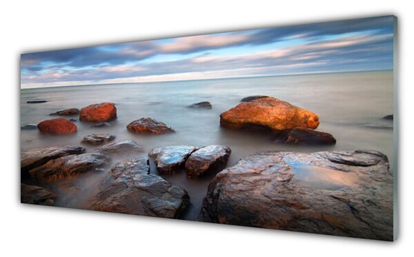 Sklenený obklad Do kuchyne Kamene more príroda 125x50 cm
