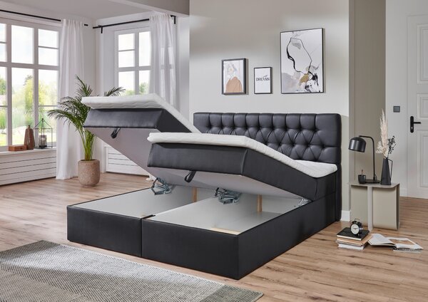 AMERICKÁ POSTEĽ, 160/200 cm, čierna MID.YOU - Online Only spálne, Online Only