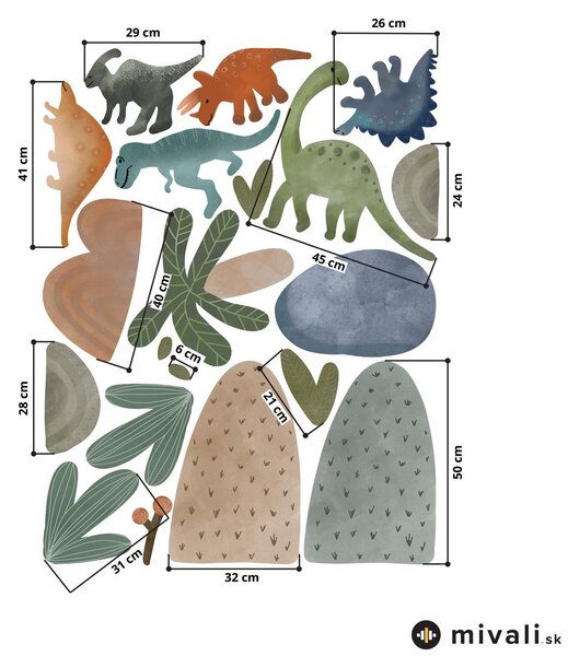 Samolepky na stenu - Dinosaury