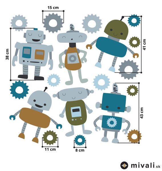 Samolepky na stenu - Roboti I