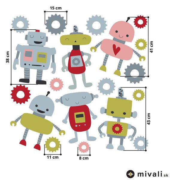 Samolepky na stenu - Roboti II