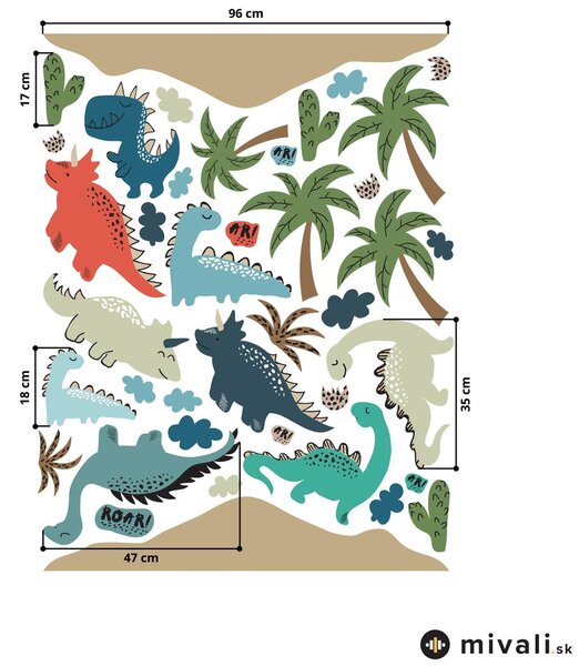 Samolepky na stenu - Dinosaury II