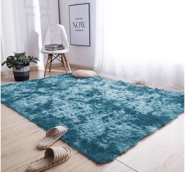 TZ Tmavomodrý obdĺžnikový shaggy koberec Ombre Rozmer: 120x170 cm