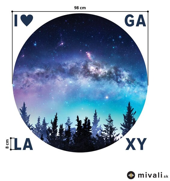 Samolepky na stenu - Galaxia s nápisom