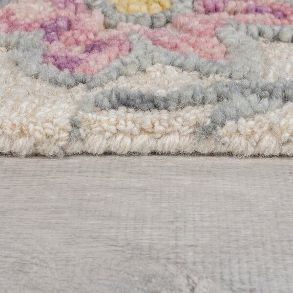 Krémový ručne tkaný vlnený koberec 160x230 cm Tania Floral – Flair Rugs