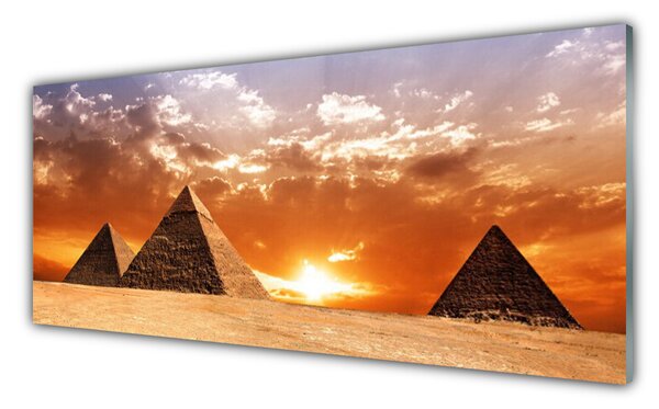 Sklenený obklad Do kuchyne Pyramídy architektúra 125x50 cm