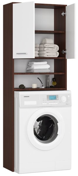 Ak furniture Kúpeľňová skrinka nad práčkou Fin wenge/biela