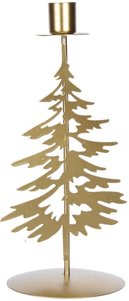 Home Styling Collection Vysoký zlatý svietnik na Vianoce, 24 cm, Strom