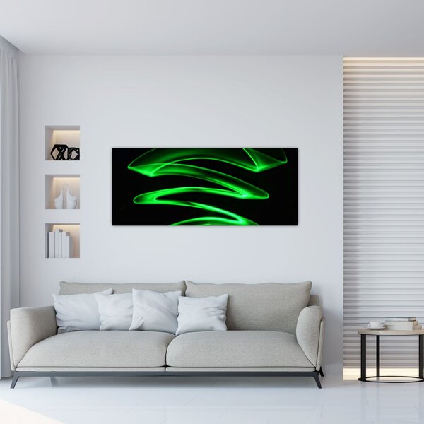 Obraz - neónové vlny (120x50 cm)