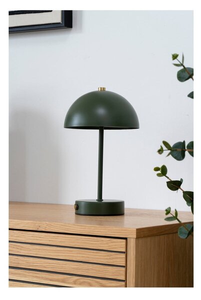 Tmavozelená LED stolová lampa s kovovým tienidlom (výška 25 cm) Holt – House Nordic