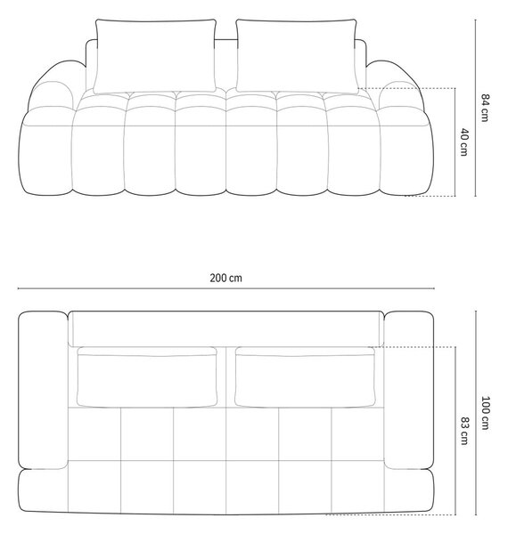 Svetlohnedá zamatová pohovka 200 cm Linz – Cosmopolitan Design