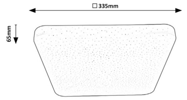 STROPNÉ LED SVIETIDLO, 33,5/33,5/6,5 cm - Interiérové svietidlá